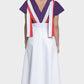 Io Ribbon Tie Midi Skirt - White