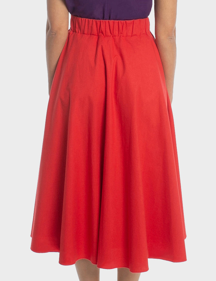 Phoebe Midi Skirt - Poppy Red